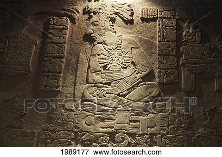 Stock Photo - Tablet From The Palace, Alberto Ruz Lhuillier Site Museum, Palenque, Chiapas, Mexico. Fotosearch