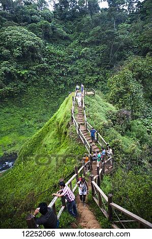 Stock Photograph - Tad Yuang waterfalls located in the Bolaven Plateau; Laos. Fotosearch