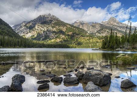 Picture - Taggart Lake, Grand Teton National Park; Wyoming, United States of America. Fotosearch
