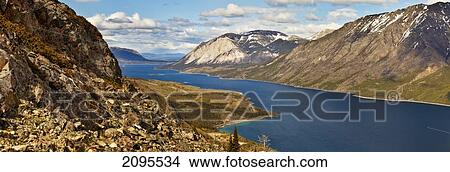 Picture - Tagish Lake And Lime Mountain; Carcross Yukon Canada. Fotosearch