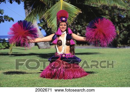 Tahitian Dancer In Traditional Outfit With Arms Outstretched, Palm Trees View Large Photo Image Stock Image - Tahitian Dancer In Traditional Outfit With Arms Outstretched, Palm Trees. Fotosearch
