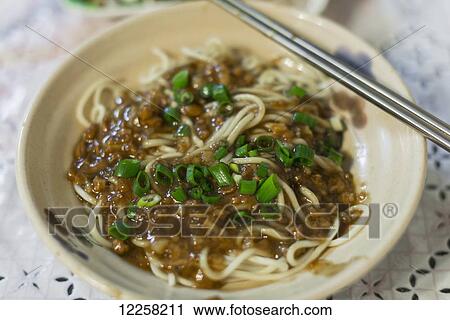 Taiwanese mixed noodles with ground meat sauce; Jincheng, Kinmen Island, Taiwan View Large Photo Image Stock Image - Taiwanese mixed noodles with ground meat sauce; Jincheng, Kinmen Island, Taiwan. Fotosearch