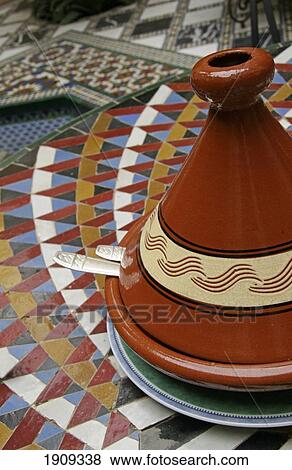 Tajine Pot On Mosaic Floor, Marrakech (Marrakesh), Morocco View Large Photo Image Stock Photo - Tajine Pot On Mosaic Floor, Marrakech (Marrakesh), Morocco. Fotosearch