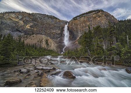 Stock Photo - Takkakaw Falls, Yoho National Park; British Columbia, Canada. Fotosearch