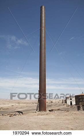 Tall Chimney At The Office Chacabuco, Chile, Antofagasta View Large Photo Image Picture - Tall Chimney At The Office Chacabuco, Chile, Antofagasta. Fotosearch