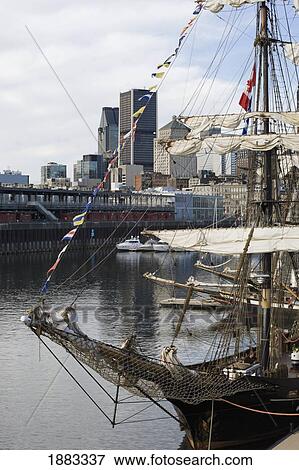 Tall Sailing Ship In The Harbour; Montreal, Quebec, Canada View Large Photo Image Stock Photo - Tall Sailing Ship In The Harbour; Montreal, Quebec, Canada. Fotosearch