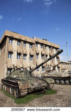 Stock Photo - Tank In Front Of The Amna Suraka (Red Security) Museum, Iraqi Kurdistan, Iraq. Fotosearch