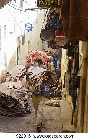 Stock Photograph - Tanned Hides From Tanneries. Fotosearch