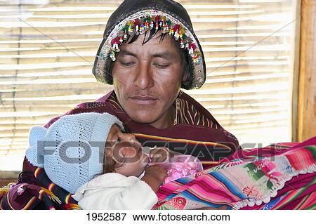 Stock Photo - Tarabuco man and his daughter, Jatun Yampara Indigenous Community, Chuquisaca Department, Bolivia. Fotosearch