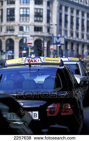 Taxi, Brussels, Belgium. View Large Photo Image Stock Photo - Taxi, Brussels, Belgium.. Fotosearch