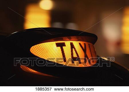 Stock Photo - Taxi For Hire. Fotosearch