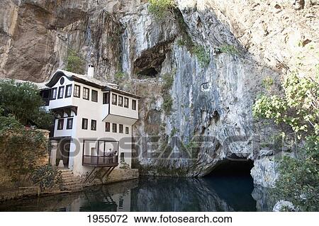 Stock Image - Tekija By The Buna River, Blagaj, Herzegovina-Neretva, Bosnia And Herzegovina. Fotosearch