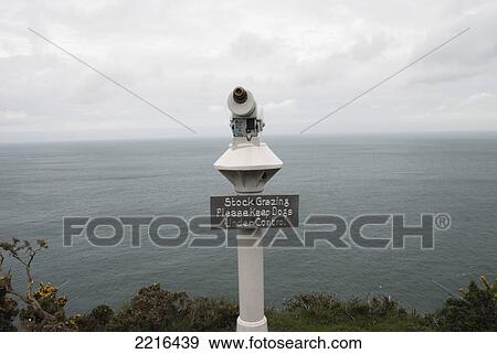 Stock Photo - Telescope On The South West Coast Path Near Lynmouth, Exmoor, United Kingdom. Fotosearch
