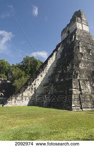 Picture - Temple #1 (Also Known As The Jaguar Temple) In Tikal National Park; Peten, Guatemala. Fotosearch