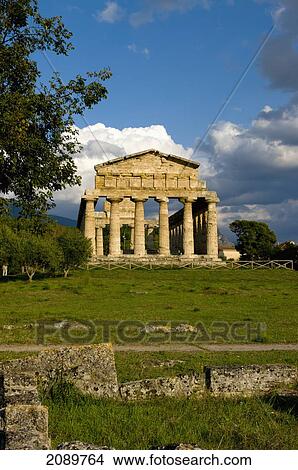 Temple Athena At Paestum, Campania, Tyrrhenian Coast, Italy View Large Photo Image Picture - Temple Athena At Paestum, Campania, Tyrrhenian Coast, Italy. Fotosearch