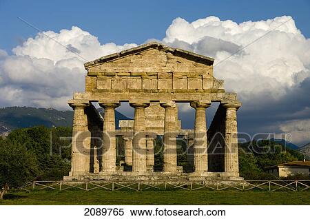 Stock Photography - Temple Athena At Paestum, Campania, Tyrrhenian Coast, Italy. Fotosearch