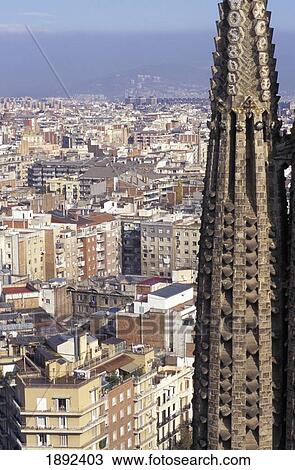 Temple Expiatori De La Sagrada Familia Spires And Cityscape View Large Photo Image Stock Image - Temple Expiatori De La Sagrada Familia Spires And Cityscape. Fotosearch