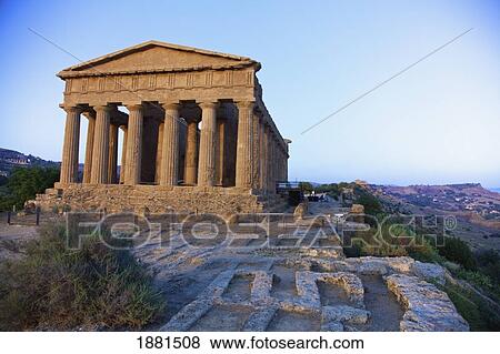 Temple Of Concordia In The Valley Of The Temples; Agrigento, Sicily, Italy View Large Photo Image Stock Photo - Temple Of Concordia In The Valley Of The Temples; Agrigento, Sicily, Italy. Fotosearch