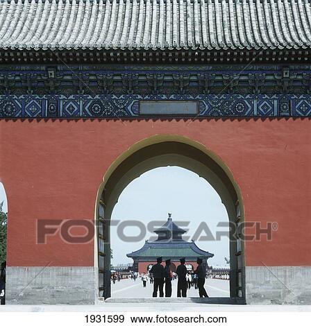 Temple Of Heaven (Tiantan) Complex, View Through Ceremonial Gate, Beijing, China. View Large Photo Image Stock Photo - Temple Of Heaven (Tiantan) Complex, View Through Ceremonial Gate, Beijing, China.. Fotosearch