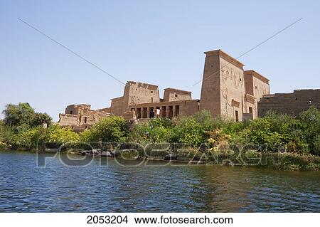 Temple Of Isis On The Island Of Philae, As Seen From The Water, Aswan, Egypt View Large Photo Image Picture - Temple Of Isis On The Island Of Philae, As Seen From The Water, Aswan, Egypt. Fotosearch
