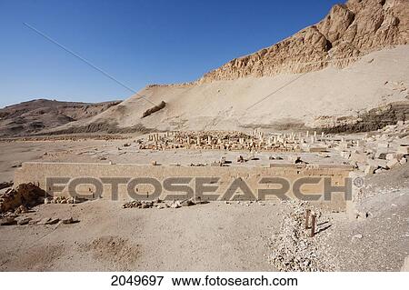 Temple Of Mentuhotep In Thebes (Deir-El-Bahri), Qina, Egypt View Large Photo Image Stock Photo - Temple Of Mentuhotep In Thebes (Deir-El-Bahri), Qina, Egypt. Fotosearch