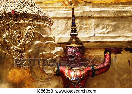 Stock Image - Temple Of The Emerald Buddha, Close Up. Fotosearch