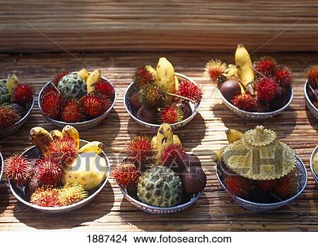Picture - Temple Offerings Of Fruit, Close Up. Fotosearch