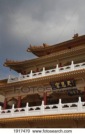 Stock Image - Temple On Makong Tea Mountain. Fotosearch