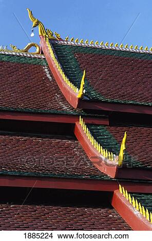 Picture - Temple Rooftop, Close Up. Fotosearch
