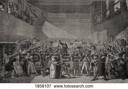 Tennis Court Oath At Jeu De Paume, 20Th June 1789. Engraved By Pannemaker-Ligny After De La Charlerie. From Histoire De La Revolution Francaise By Louis Blanc. View Large Photo Image Stock Photo - Tennis Court Oath At Jeu De Paume, 20Th June 1789. Engraved By Pannemaker-Ligny After De La Charlerie. From Histoire De La Revolution Francaise By Louis Blanc.. Fotosearch