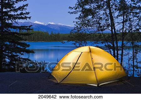Tent And Boya Lake At Dusk, Boya Lake Provincial Park, Northern British Columbia View Large Photo Image Stock Image - Tent And Boya Lake At Dusk, Boya Lake Provincial Park, Northern British Columbia. Fotosearch