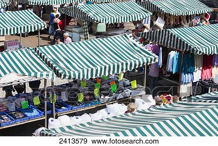 Tents in a market place; South Shields, Tyne and Wear, England View Large Photo Image Stock Photo - Tents in a market place; South Shields, Tyne and Wear, England. Fotosearch