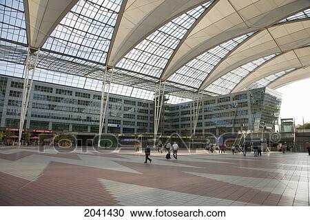 Stock Image - Terminal 2 Of The Munich International Airport, Bavaria, Germany. Fotosearch