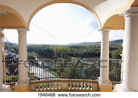 Terrace of Stift Melk Benedictine Monastery, Lower Austria, Austria View Large Photo Image Stock Photo - Terrace of Stift Melk Benedictine Monastery, Lower Austria, Austria. Fotosearch