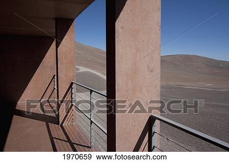 Stock Photo - Terrace Of The Paranal Residencia At The European Southern Observatory, Antofagasta Region, Chile. Fotosearch