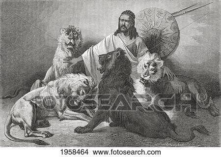 Picture - Tewodros Holding Audience, Surrounded By Lions. Tewodros Ii, Baptized Theodore Ii C. 1818 To 1868. Emperor Of Ethiopia. From El Mundo En La Mano Published 1875.. Fotosearch