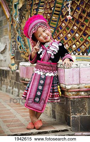 Thai Child Poses In Traditional Dress; Chiang Mai Thailand View Large Photo Image Stock Photography - Thai Child Poses In Traditional Dress; Chiang Mai Thailand. Fotosearch
