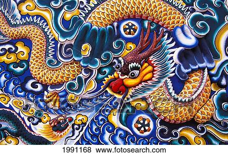 Stock Photo - Thailand, Ayuthaya, Bang Pa-In Palace, Brightly Painted Chinese Style Wood Carvings.. Fotosearch