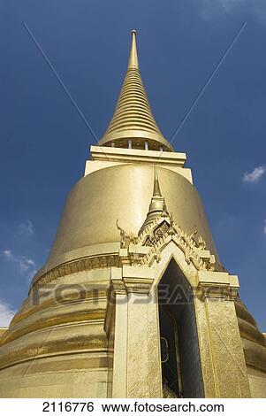 Thailand, Bangkok, Wat Phra Kaeo Complex (Grand Palace Complex), the Golden Stupa. View Large Photo Image Stock Photograph - Thailand, Bangkok, Wat Phra Kaeo Complex (Grand Palace Complex), the Golden Stupa.. Fotosearch