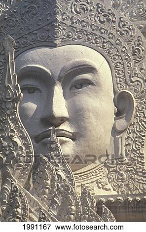 Thailand, Bangkok, Wat Rachapradit, Closeup Of Stone Buddha Image. View Large Photo Image Stock Photo - Thailand, Bangkok, Wat Rachapradit, Closeup Of Stone Buddha Image.. Fotosearch