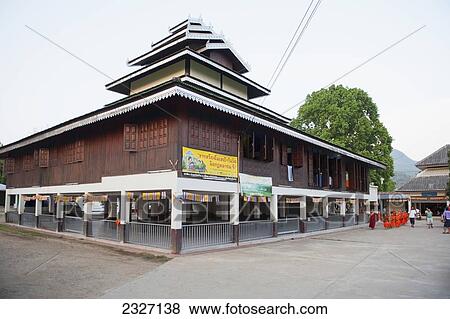 Thailand, Buddhist temple; Pai View Large Photo Image Stock Photo - Thailand, Buddhist temple; Pai. Fotosearch