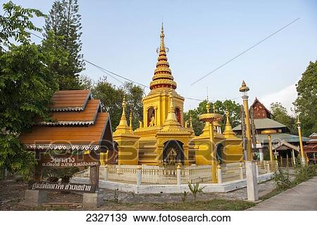 Thailand, Buddhist temple; Pai View Large Photo Image Stock Photo - Thailand, Buddhist temple; Pai. Fotosearch