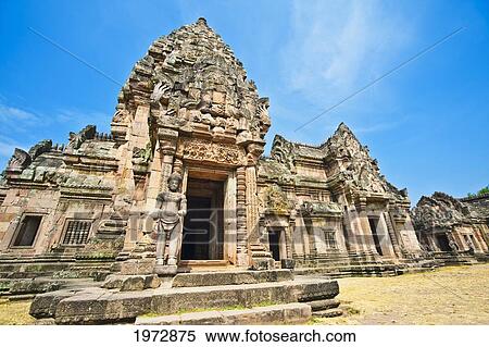 Thailand, Buri Ram, Phanom Rung Historical Park, Ancient Hindu Khmer Style Temple With Elaborate Stonework. View Large Photo Image Stock Photography - Thailand, Buri Ram, Phanom Rung Historical Park, Ancient Hindu Khmer Style Temple With Elaborate Stonework.. Fotosearch