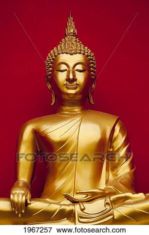 Thailand, Chiang Mai, Buddha Statue In Wat Bupparam Buddhist Temple. View Large Photo Image Stock Photo - Thailand, Chiang Mai, Buddha Statue In Wat Bupparam Buddhist Temple.. Fotosearch