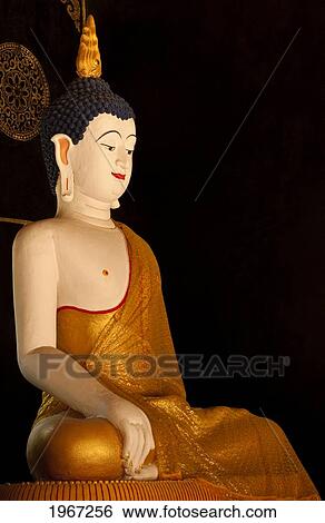 Thailand, Chiang Mai, Buddha Statues In Wat Chedi Luang Wora Wihan Buddhist Temple. View Large Photo Image Stock Photograph - Thailand, Chiang Mai, Buddha Statues In Wat Chedi Luang Wora Wihan Buddhist Temple.. Fotosearch