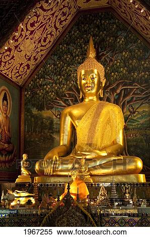 Thailand, Chiang Mai, Buddha Statues In Wat Chedi Luang Wora Wihan Buddhist Temple. View Large Photo Image Stock Photography - Thailand, Chiang Mai, Buddha Statues In Wat Chedi Luang Wora Wihan Buddhist Temple.. Fotosearch
