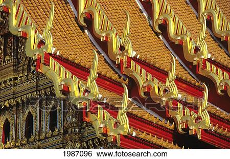 Thailand, Close-up of colorful Wat Benjamabophit (Marble Temple); Bangkok View Large Photo Image Stock Photograph - Thailand, Close-up of colorful Wat Benjamabophit (Marble Temple); Bangkok. Fotosearch