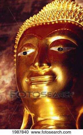 Thailand, Golden Buddha statue as memorial for deceased in Wat Suthat; Bangkok View Large Photo Image Stock Image - Thailand, Golden Buddha statue as memorial for deceased in Wat Suthat; Bangkok. Fotosearch