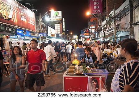 Thailand, Khao San Road at night; Bangkok View Large Photo Image Stock Photography - Thailand, Khao San Road at night; Bangkok. Fotosearch