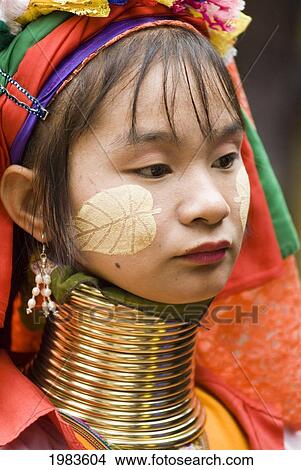 Picture - Thailand, Mae Hong Son Province, Ban Huai Sua Tao, Longneck Karen Hilltribe Village, Mawey A Karen Villager.. Fotosearch